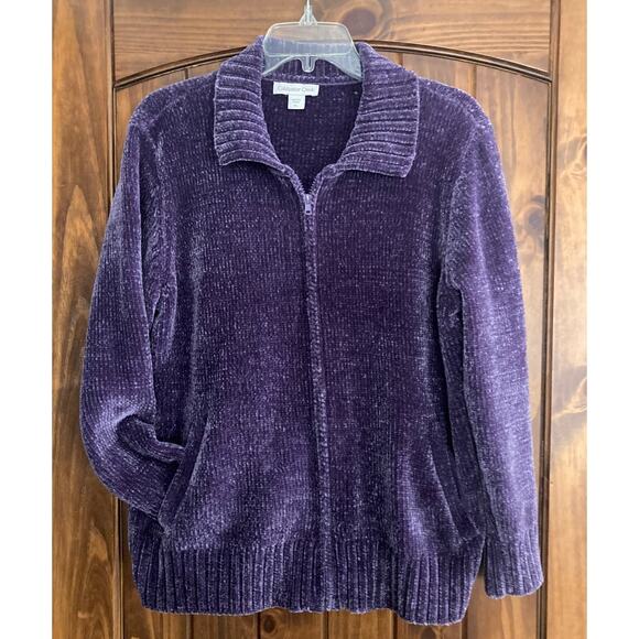 Cozy Coldwater Creek purple sweater jacket size PL - Picture 1 of 7
